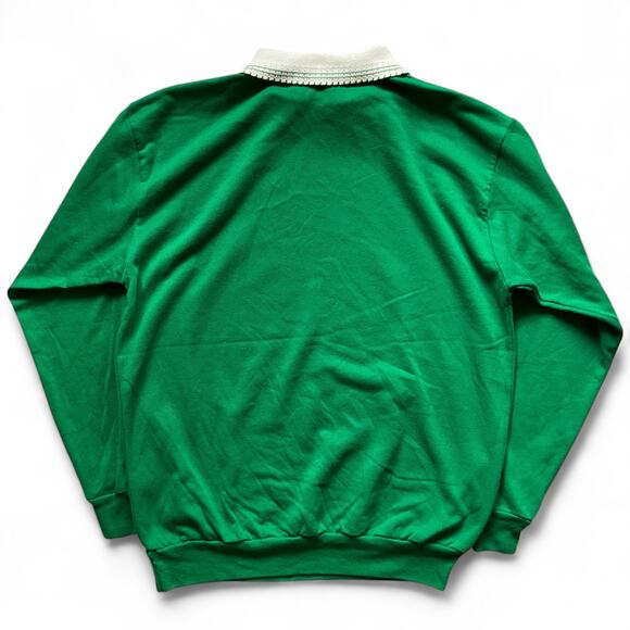 Vintage Grannycore Winter Snow Star Holidays Collared Christmas Sweatshirt M USA - Picture 5 of 8